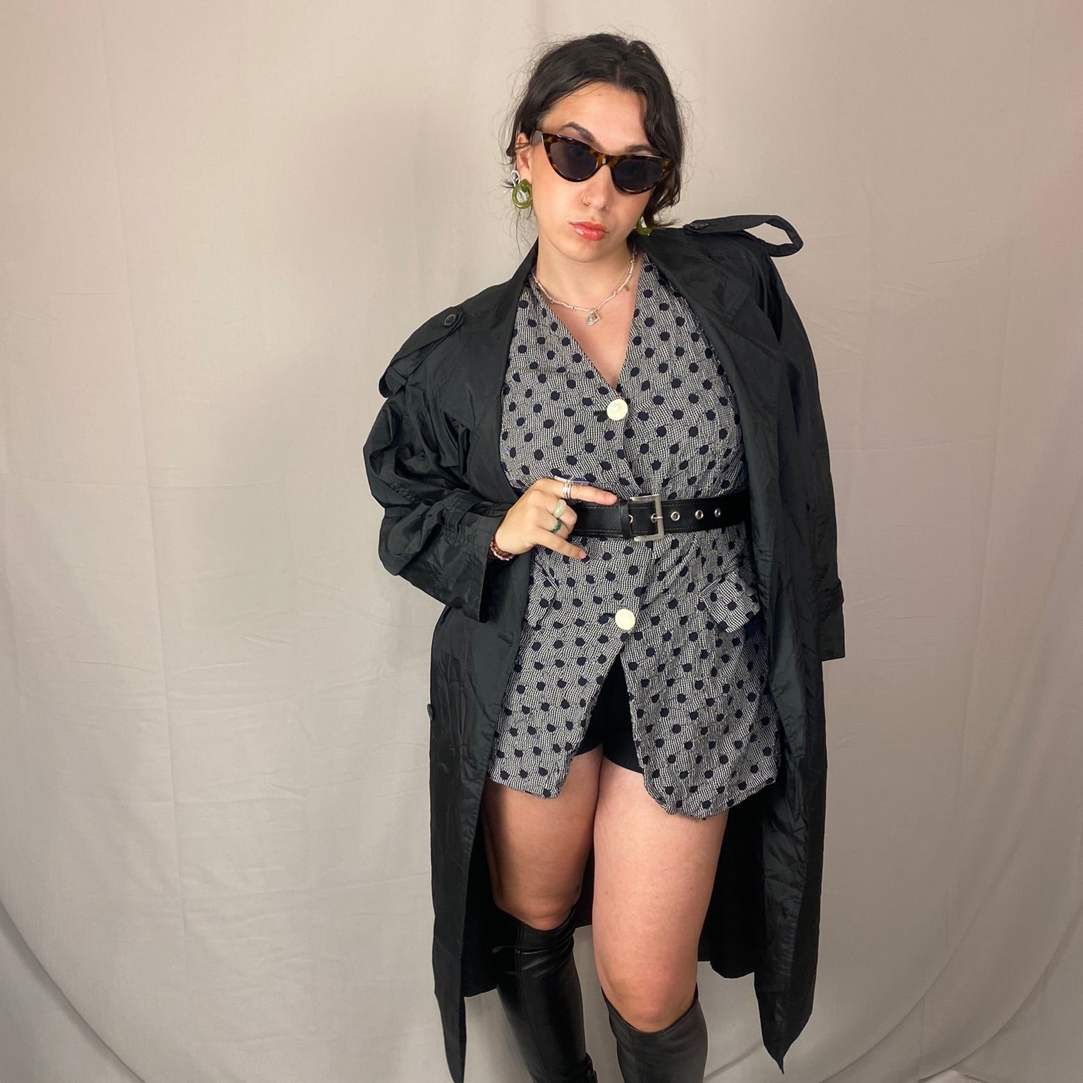 Blazer schwarz weiß schwarze Punkte, weiße Knöpfe